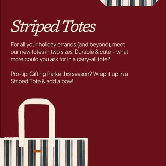Parke Holiday Striped Tote Bag - Picture 3 of 3